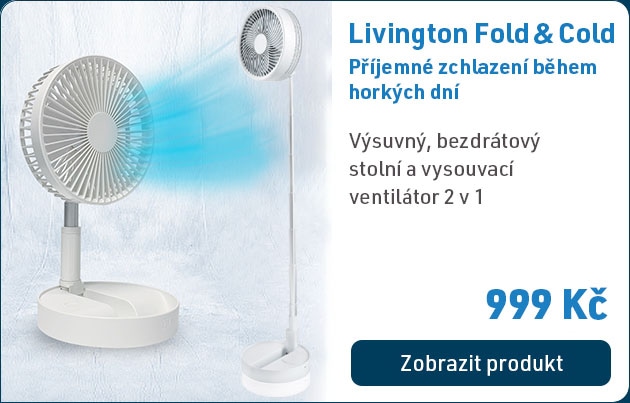 Livington Fold & Cold - Výsuvný, bezdrátový stolní a vysouvací ventilátor 2 v 1