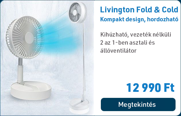Livington Fold & Cold - kihúzható, vezeték nélküli 2 az 1-ben asztali és állóventilátor