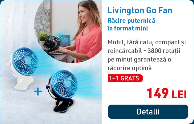 Ventilator mobil cu baterie Livington Go Fan